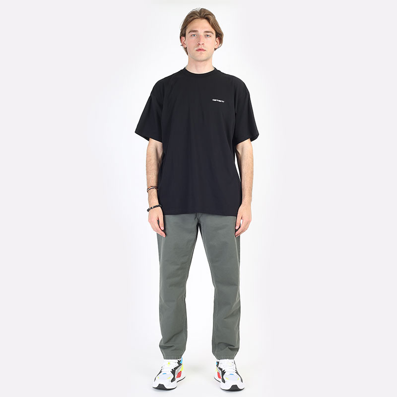 мужская черная футболка Carhartt WIP S/S Nils T-Shirt I030111-black/white - цена, описание, фото 5